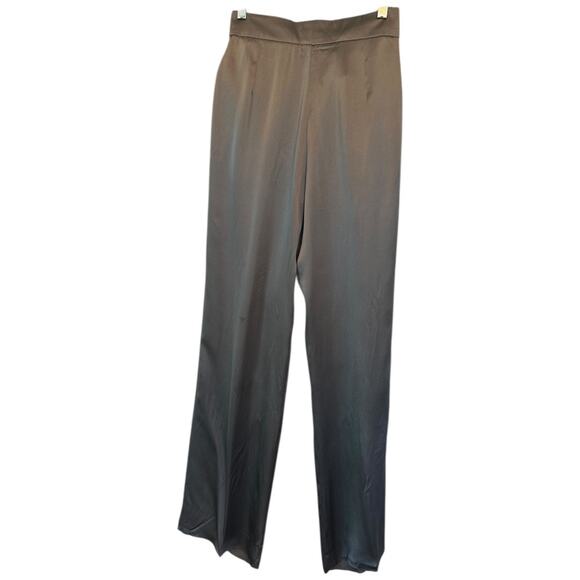 NWT Vintage GRETA Beverly Hills Steel Gray Straight Leg Silk Pants NOS Fits a 4 - Picture 14 of 15